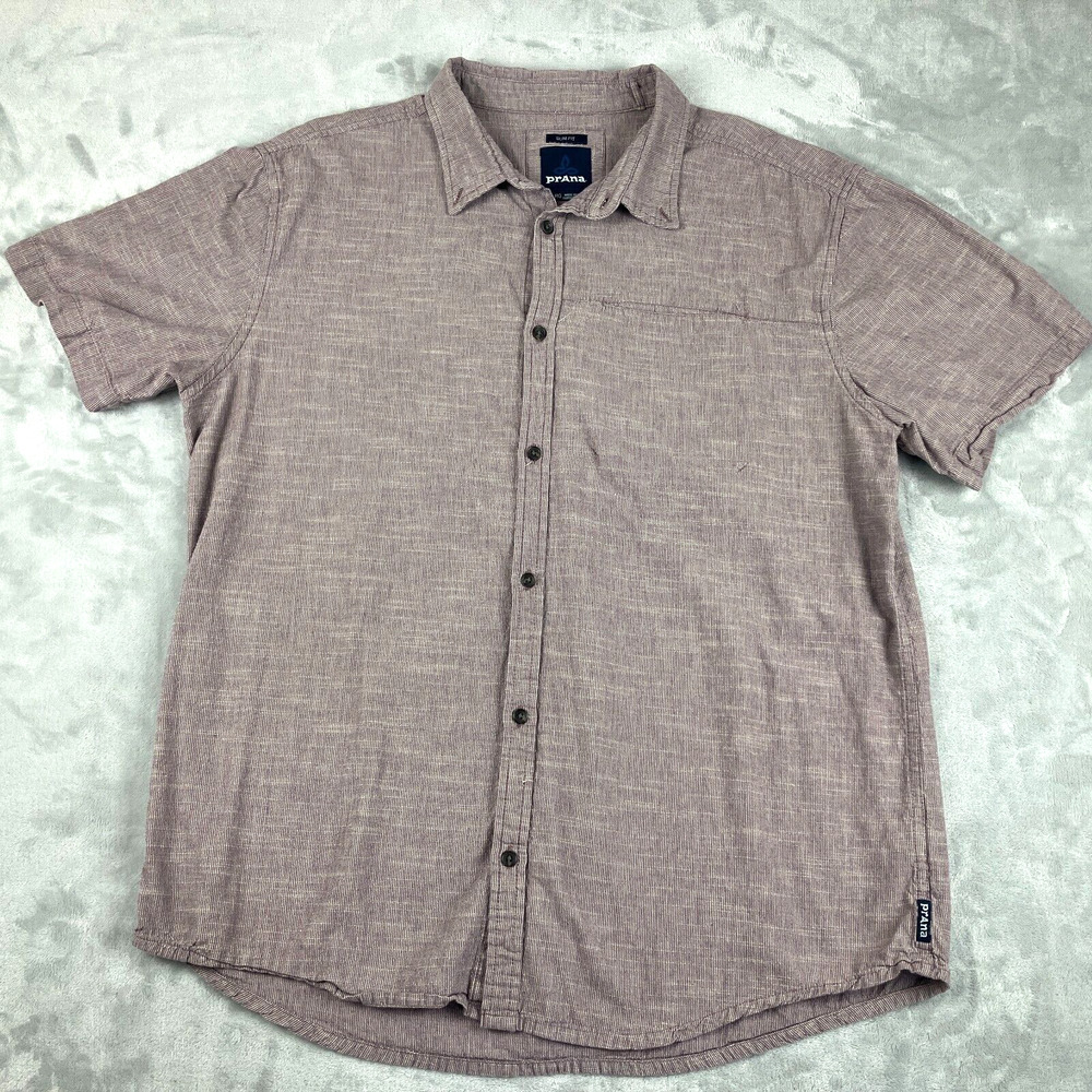 Prana Men's Casual Button Down Shirt - Light Brown - Picture 1 of 8